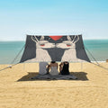 ALAZA Llamas Alpaca Love Heart Beach Tent Sun Shelter UPF50+ Protection Beach Shade Canopy w/ 4 Sandbags for Outdoor Camping Fishing Backyard Fun Picnic 10x9 ft