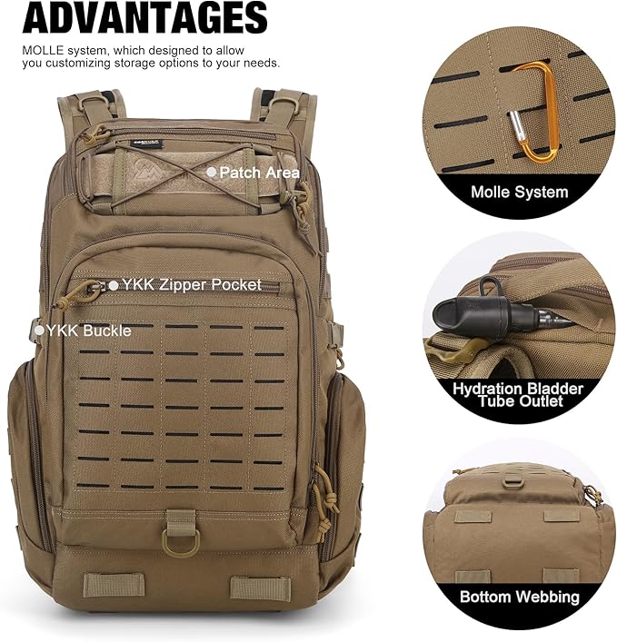 Mardingtop 30L Molle Military Backpack Tactical Backpack for Men Cordura Backpack for HikingCampingTrekking