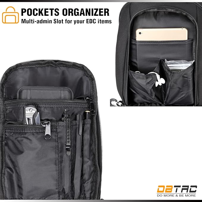 DBTAC Tactical Sling Bag | 8L Military Shoulder Chest Pack for Full Size Concealed Carry Range Travel Outdoor Sports | Range Travel Outdoor Sports Military