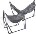 2 in 1 Hammock and Swinging Chair with Collapsible Steel Stand 450 lbs Capacity- Carrying Case Portable &amp Adjustable Perfect for Camping Beach Summer Patio EZ Daze Foldable Hammock with Stand-G