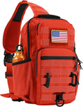 Rover Sling Pack Tactical Shoulder Sling Bag Backpack with Bottle Holder Crossbody Chest Bag Orange
