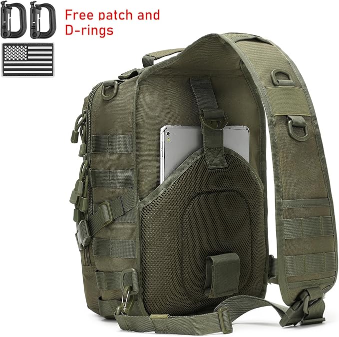 Tactical Sling Backpack and 9L Tactical Camping Storage Bag