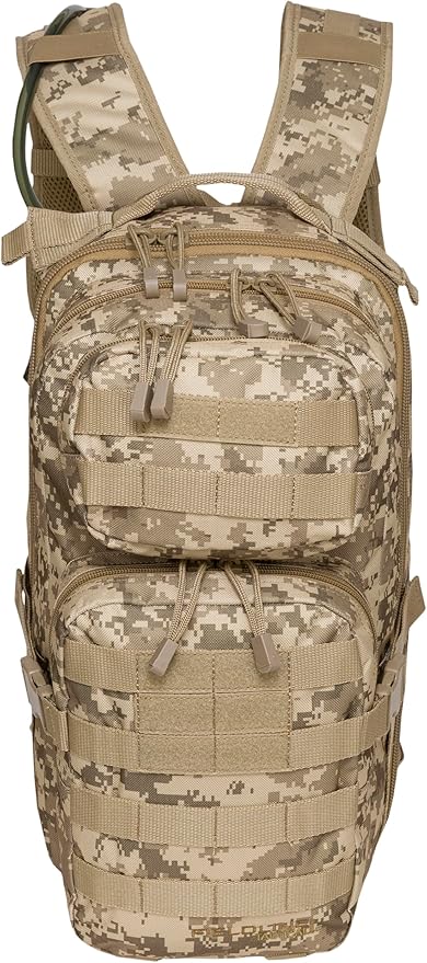 Surge Tactical Hydration Pack by Fieldline | Military Backpack with MOLLE System | Survival Bug Out Bag | 22L Storage Capacity + 3L Reservoir (Digital Sand)