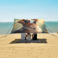 ALAZA Dog with Yellow Butterfly Beach Tent Sun Shelter Portable Canopy Sunshade for Outdoor Camping Picnics Backyard Fun 10x9 ft