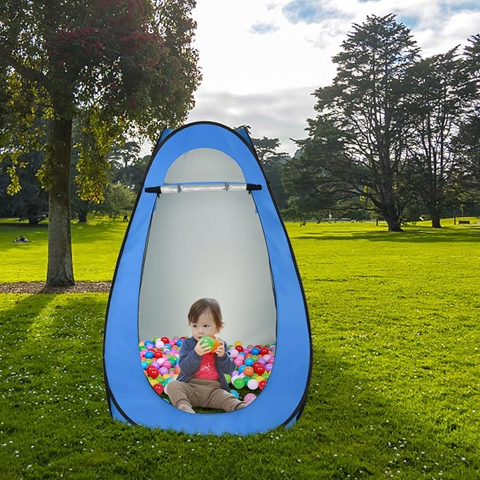 Pop Up Pod - Privacy Shower Tent with Carry Bag Dressing Room Instant Portable Toilet Stall for Camping Beach or Tailgate (Blue)