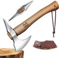 Grumpy Bear 15 Survival Axe Camping Hatchet – Forged High Carbon Steel Blade with Walnut Wood Handle – Anti-Slip Grip – Ideal for Bushcraft Wood Splitting &amp Outdoor Adventures Silver Wood
