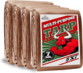Tarp 5x7(4 Packs) ft 100% Waterproof 7mil Durable Grommets and Reinforced EdgesUv ResistantGreen/Brown TarpEmergency Rain ShelterOutdoor Cover and Camping Use -by MVPNET
