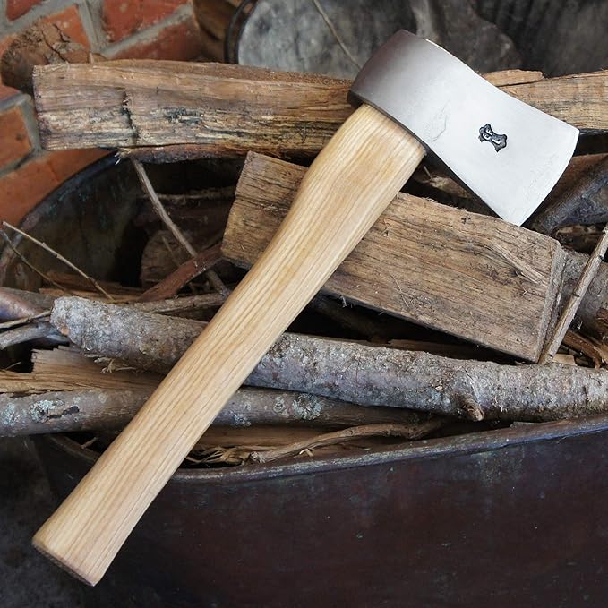 Kings County Tools Swiss Army Camping Axe | 15-1/2” Hardwood Handle | Easy to Carry and Use | Perfect Campfire &amp Kindling Tool