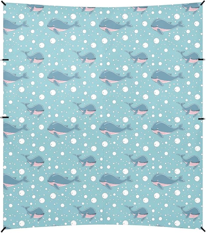 ALAZA Whale Bubble Beach Tent Sun Shelter UPF50+ Protection Beach Shade Canopy w/ 4 Sandbags for Outdoor Camping Fishing Backyard Fun Picnic 10x9 ft