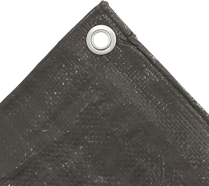 Sunnydaze 12 x 16 Foot Plastic Reversible Heavy-Duty Multipurpose Tarp - Laminated on Both Sides - Dark Gray
