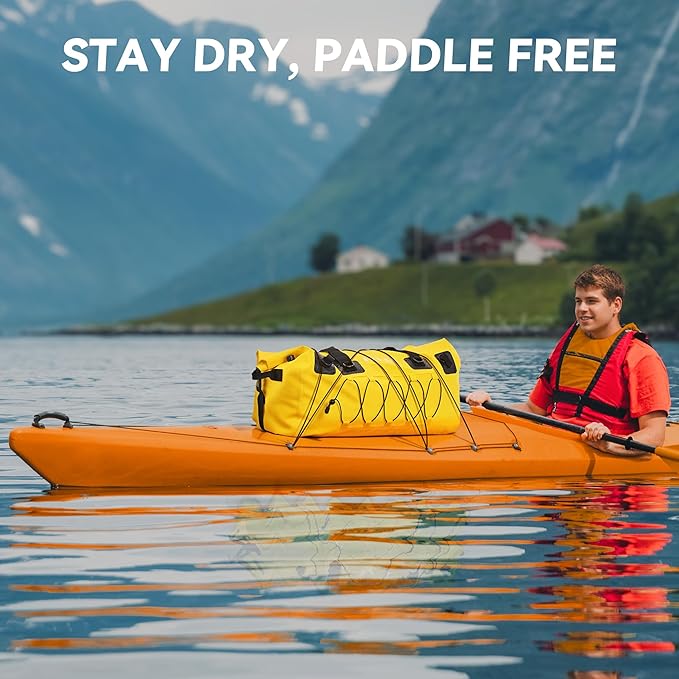HEETA Waterproof Duffel Bag Motorcycle Dry Bag Backpack 60L/80L Extra Large Rolltop Travel Duffle Bags with Straps &amp Handles for Kayaking Rafting Boating Canoeing Camping Gym Beach Cruise Ship