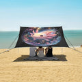 ALAZA Cute Axolotl Salamander Beach Tent Sun Shelter UPF50+ Protection Beach Shade Canopy w/ 4 Sandbags for Outdoor Camping Fishing Backyard Fun Picnic 10x9 ft