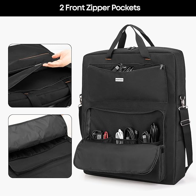 HODRANT Solar Panel Storage Bag Compatible with Jackery SolarSaga 100W 100X Padded Travel Carrying Case for 2 Battery Panels Double-Layer Solar Panel Carrier with Shoulder Strap Patent Design