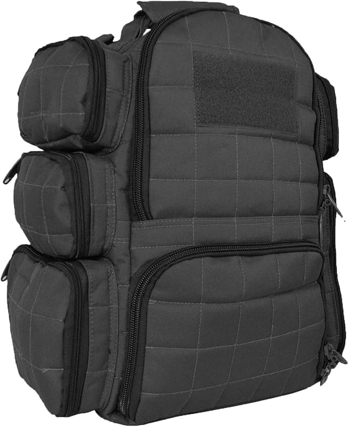 Explorer Tactical Heavy Duty Range Backpack With Adjustable Compartments R4 Black