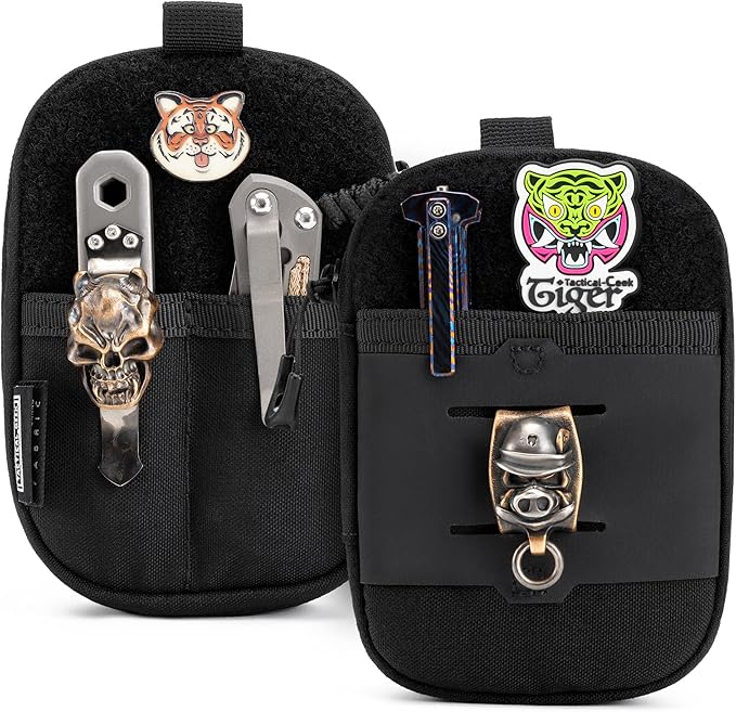 TACTICAL GEEK Block F Portable EDC Pouch Compact Waist Bag Molle Pocket Organizer Multi-Purpose Wallet Crafted from 500D Nylon for Versatile Gear &amp Card Storage-Black