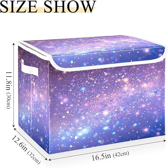 Diamonds Crystals Gradient Glitter Decoration Sequins Peach Purple Blue Cyan White Yellow Storage Bin with Lid Foldable