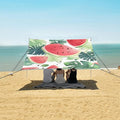 ALAZA Watermelon Tropical Leave Pattern Beach Tent Sun Shelter Portable Canopy Sunshade for Outdoor Camping Picnics Backyard Fun 10x9 ft
