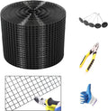 YESON Solar Panel Guard 10in X 100ft PVC Coated Critter Guard Roll Kit for Solar Panel Wire Screen Black Pigeon Barrier Netting with 120 Fastener Clips Cutting Scissor Gloves