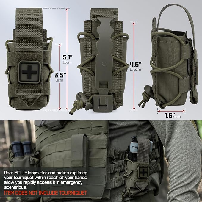 WYNEX 2 Pack Shoulder Strap Pad for Vest Carrier MOLLE Tourniquet Holder Tactical Plate Shoulder Pads Strap Cushion Vest Accessories IFAK TQ Holder Tactical Medical TQ Pouch