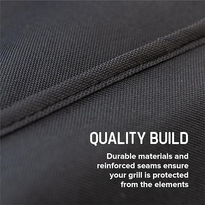 Megamaster 56 Gas Grill Cover Heavy Duty Waterproof BBQ Cover with Built-In Pouch Standard 3 &amp 4-Burner Barbecue Grill Covers for Weber Charbroil Nexgrill Grills Polyester PVC Blend - 700-2014