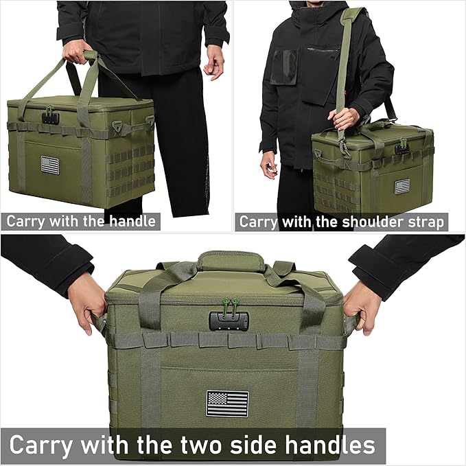 Tactical Sling Backpack and 38L Camping Storage Bag with Combination Lock