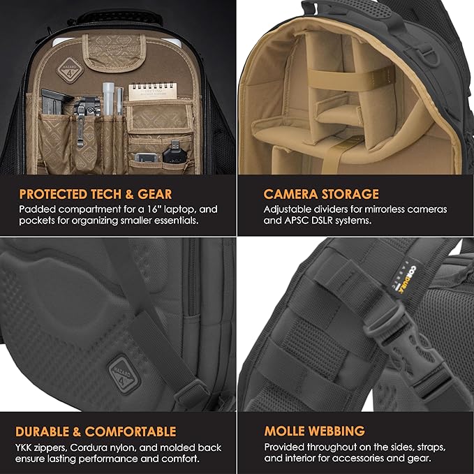 HAZARD 4 Blastwall - Optics/CCW Sling Pack Hard Shell Camera Bag Tactical Molle Backpack (29.5 L) - Black