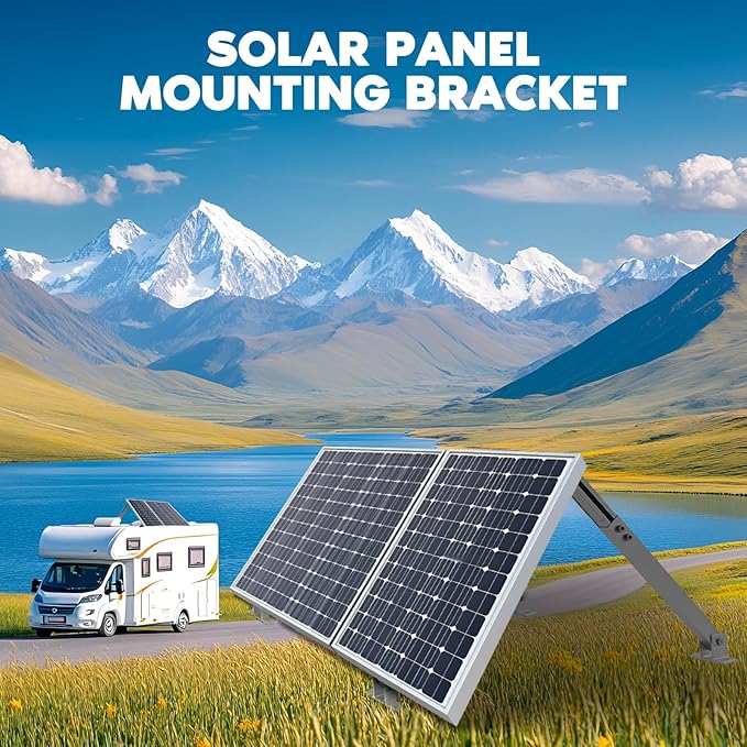 GCCSJ 2 Sets Solar Panel Mounting Brackets 14-27 inch Adjustable Solar Panel Tilt Mount Brackets Aluminum Alloy Solar Panel Mounting Kit Suitable for 100-450W Solar Panels for RV Roof Boat Camping