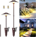 Low Voltage Landscape Path Lights Aluminum Pathway Area Light Replaceable 3W Warm White G4 LED Bulb Extended Pole and Stake Included for Low Voltage Landscape Lighting 2-Pack