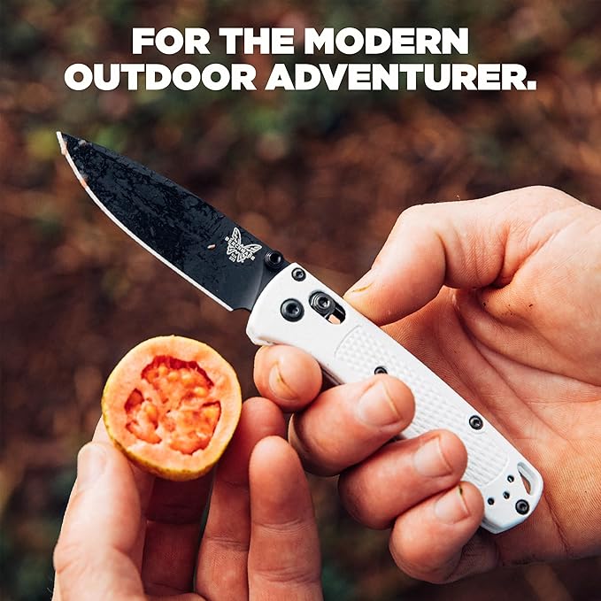Benchmade - Mini Bugout Outdoor EDC Folding Knife Drop-Point Blade with White Givory Handle (533BK-1)