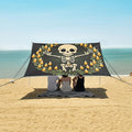 ALAZA Cute Skeleton Skull Beach Tent Sun Shelter UPF50+ Protection Beach Shade Canopy w/ 4 Sandbags for Outdoor Camping Fishing Backyard Fun Picnic 10x9 ft