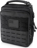 WYNEX Tactical Molle Admin Pouch Utility EDC Pouch Organizer Modular Tool Pouch of Double Layer Design Medical EMT Attachment Bag Large Capacity with Elastic Webbing Insert Panel