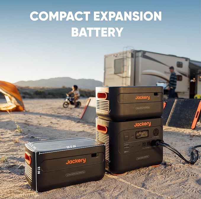 Jackery Expansion Battery Pack 2000 Plus 2042Wh LiFePO4 Battery Pack for Portable Power Station Explorer 2000 Plus Extra Expandable Battery for Outdoor RV Camping and Home Emergency (Renewed)