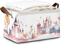 Forest Castle Storage Bin with Handles Basket Storage Organizer for Shelves Closet Nursery Book Laundry Hamper &amp Home Decor