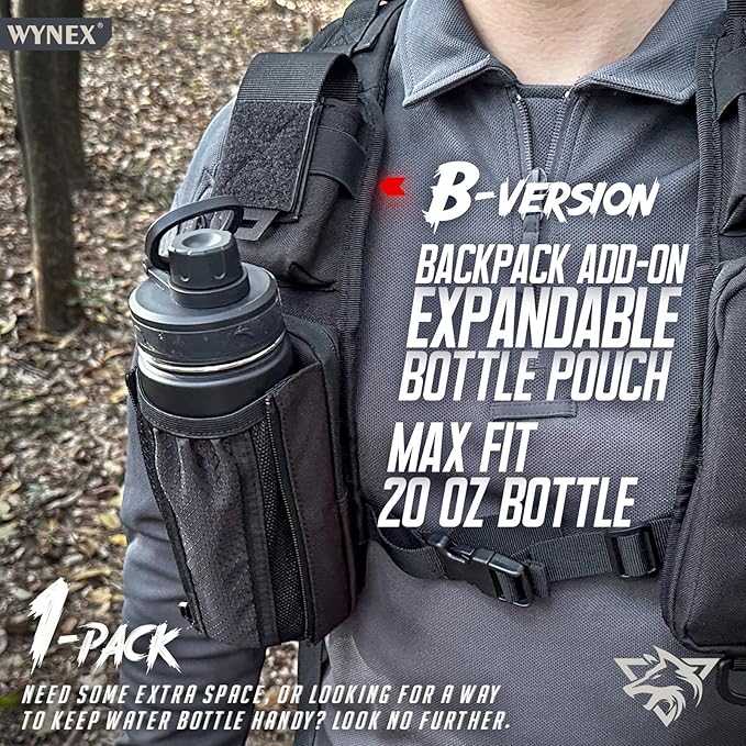 WYNEX Tactical Chest Rig Bag of Laser Cut Design Molle Chest Pouch Utility Recon Kit Bag Tactical Chest Pack Bag WYNEX Molle Tactical Pouches of Water Bottle Pouch Version Tactical Accessories