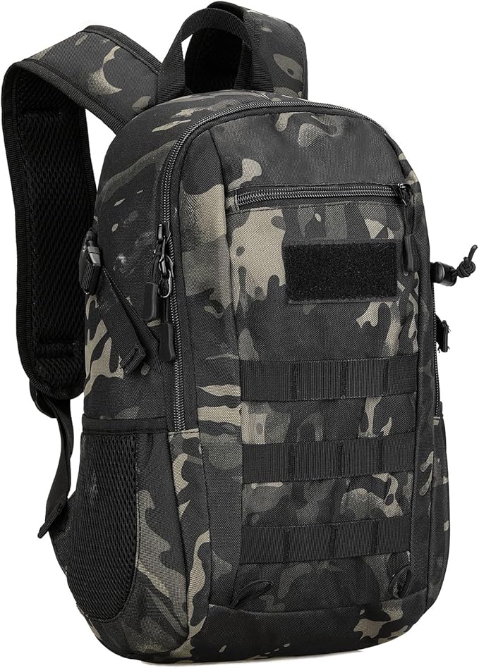 HUNTVP 10L Tactical Backpack Small Backpack Mini Daypack Rucksack Gear Tactical Assault Pack Bag for Hunting Camping Trekking (10L-Camo)