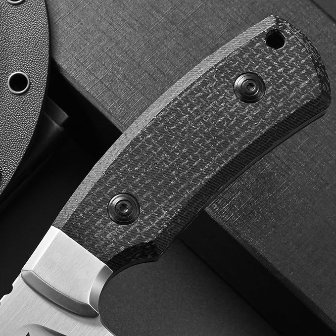 Eafengrow EF160 Fixed Blade Knife AEB-L Steel Blade Micarta &ampSteel Head Handle Full Tang Compact EDC Fix Knifes for Camping Survival