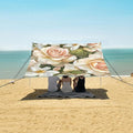 ALAZA Roses and White Flower Beach Tent Sun Shelter Portable Canopy Sunshade for Outdoor Camping Picnics Backyard Fun 10x9 ft