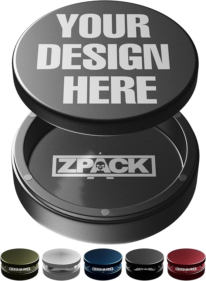 ZPACK Custom Zyn Metal Can Magnetic Gadgets For Men Custom Zyn Can Laser Engraved EDC Tin with Magnetic Closure Personalized Slim Metal Pouch Can Gift For Him - Customizable (Choose Icon)