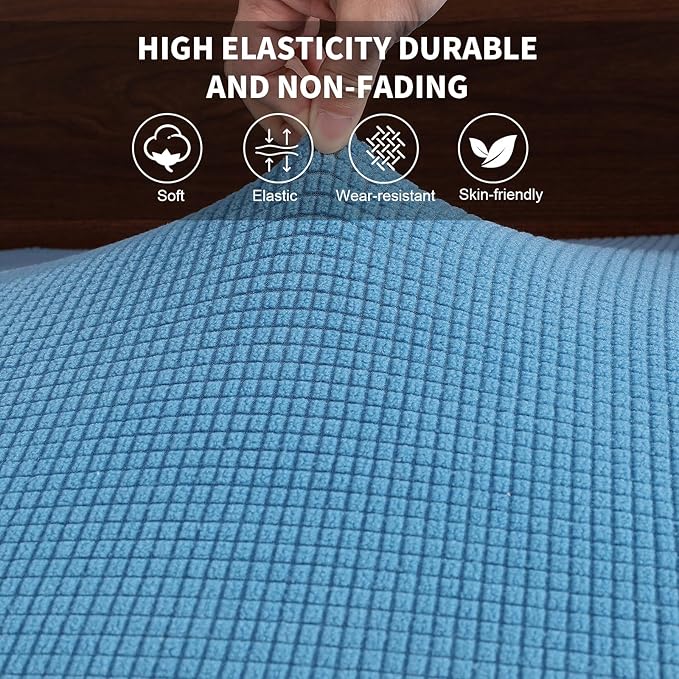 KRFOONN RV Dinette Cushion Covers Stretch Sofa Seat Slipcovers Replacement Camper Cushions Cover Washable Couch Cushion Slipcovers for RV Camper Car Bench(1 Backrest Cover &amp 1 Bench Cover Blue)