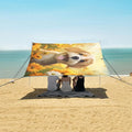 ALAZA Cute Puppy Dog Daisy Beach Tent Sun Shelter UPF50+ Protection Beach Shade Canopy w/ 4 Sandbags for Outdoor Camping Fishing Backyard Fun Picnic 10x9 ft