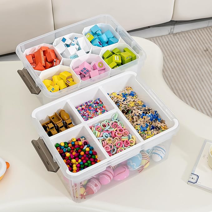 Citylife Craft Organizers 2 Pack-17 QT Clear white