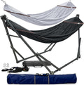 Tranquillo Combo x2 Hammocks with Stand for Outside &amp Tree Straps Heavy Duty Hammock with Stand 600lbs for Indoor Outdoor Patio Backyard x2 Hammocks for 2 Person (Combo - Black Medium)