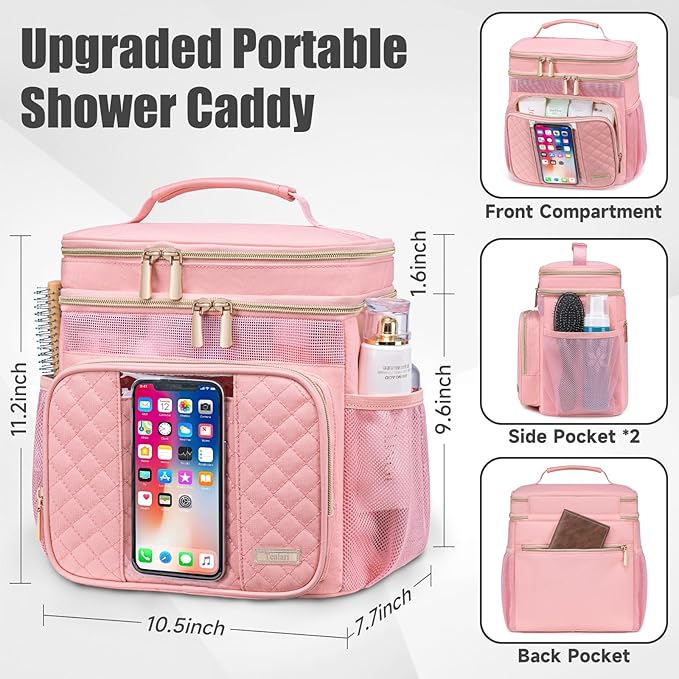 Large Toiletry Bag for Women MenBathroom BagWater Resistant Shower BagMakeup BagPortable Shower Caddy for College DormHanging Travel Toiletry Bag with Transparent Waterproof Phone Pocket