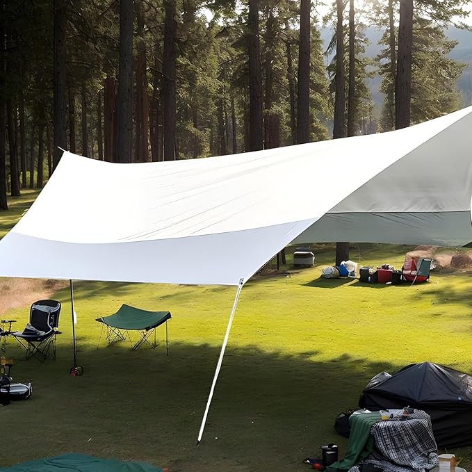 Beach Shade Canopy - 5.2x4.5m Outside Sun Protection Shelter | Outdoor Awning Shelterfor Beach Picnic Fishing Backyard Garden Patio Lawn