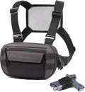 Tactical Chest Rig Pack for Men and Women Low Profile Utility CCW Chest Bag with Gun Holster for Outdoor Hiking Hunting Gravel Cycling Biking