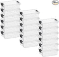 Superio Clear Storage Boxes with Lids 1.27 Quart Plastic Container Bins for Organizing Stackable Crates BPA Free Non Toxic Odor Free Organizers for Home Office and Dorm 18 Pack