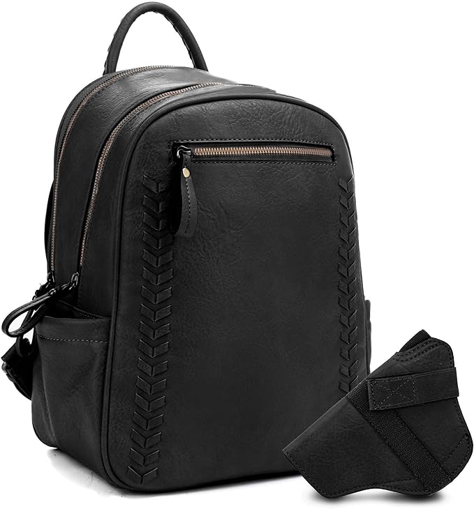 JESSIE &amp JAMES Women's Large Multi Compartments Fashion Concealed Carry Backpack|BK