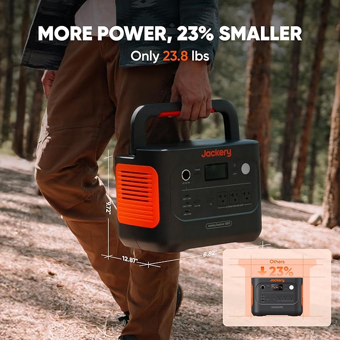 Jackery Solar Generator 1000 v2 with 2 * 200W Solar Panels 1070Wh LiFePO4 Portable Power Station 1500W AC Output 1hr Fast Charge Backup Power for Outdoor Camping RV Off-Grid &amp Emergency