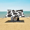 ALAZA Black White Cow Print Pattern Beach Tent Sun Shelter Portable Canopy Sunshade for Outdoor Camping Picnics Backyard Fun 10x9 ft