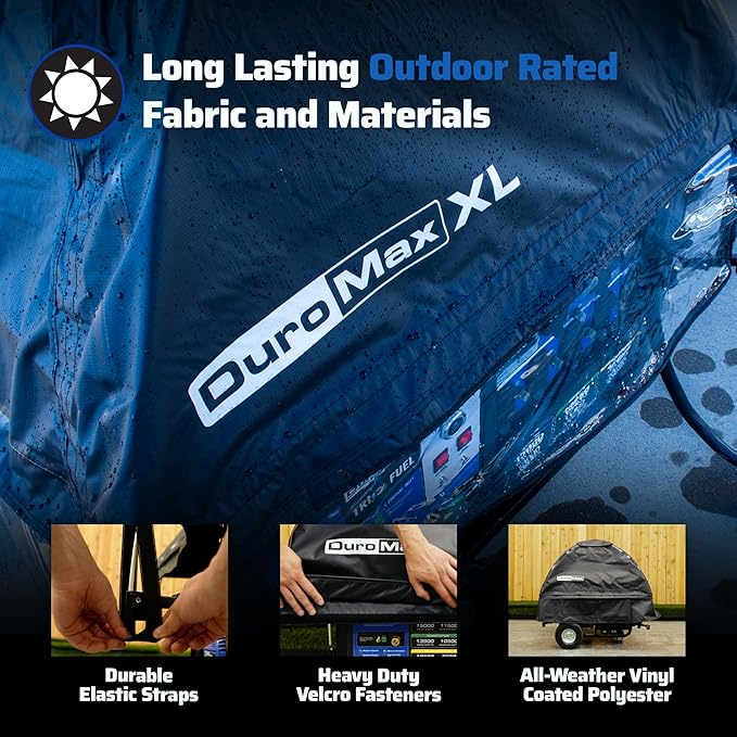 DuroMax DMX-GTX-XL XL Portable Generator Running Cover – Weatherproof Outdoor Vinyl Canopy Fire- &amp Wind-Resistant Universal Open Frame Fit